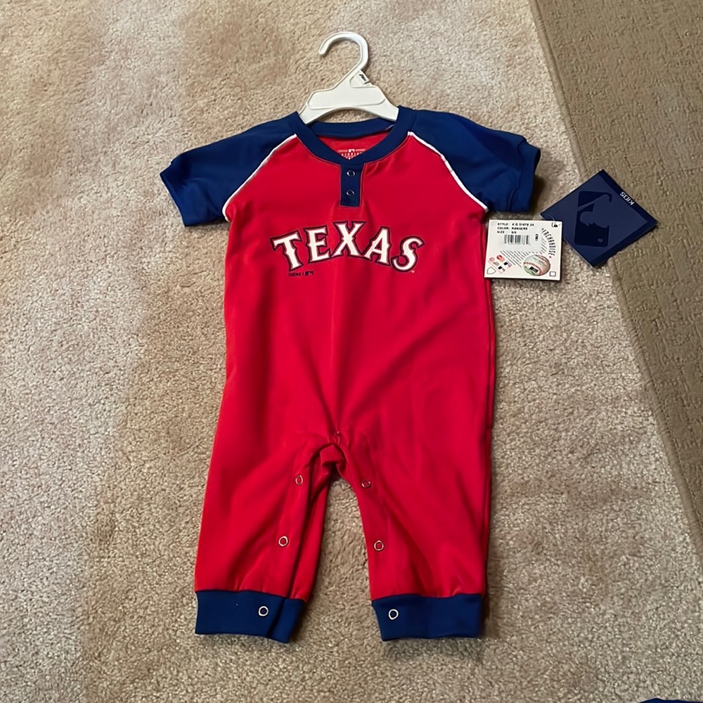 Texas Ranger’s Baseball Baby One Piece, NWT, overall.